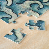 北斎フェミニン波日本ヴィンテージ海 ジグソーパズル (側面)