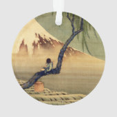 北斎ボーイビュー山富士日本のヴィンテージ オーナメント (裏面)