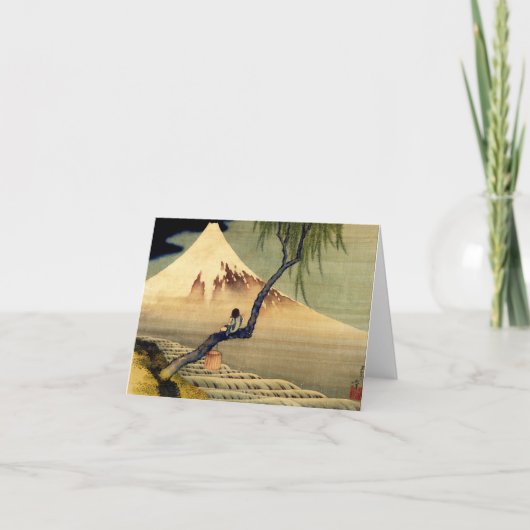 北斎ボーイビュー山富士日本のヴィンテージ カード (正面)