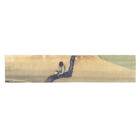 北斎ボーイビュー山富士日本のヴィンテージ ショートテーブルランナー (横)