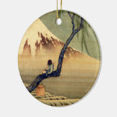 北斎ボーイビュー山富士日本のヴィンテージ セラミックオーナメント (左)