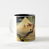 北斎ボーイビュー山富士日本のヴィンテージ ツートーンマグカップ (正面左)