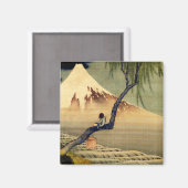 北斎ボーイビュー山富士日本のヴィンテージ マグネット (正面/裏面)