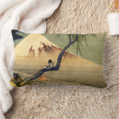 北斎ボーイビュー山富士日本のヴィンテージ ランバークッション (ブランケット)