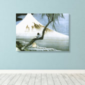 北斎ボーイ&富士山ファインアート キャンバスプリント (インサイチュ (ウッドフロア))