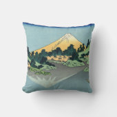 北斎山富士が河口湖で反射 クッション (正面)