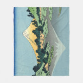 北斎山富士が河口湖で反射 フリースブランケット (正面)