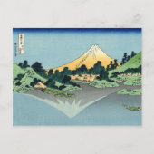 北斎山富士が河口湖で反射 ポストカード (正面)