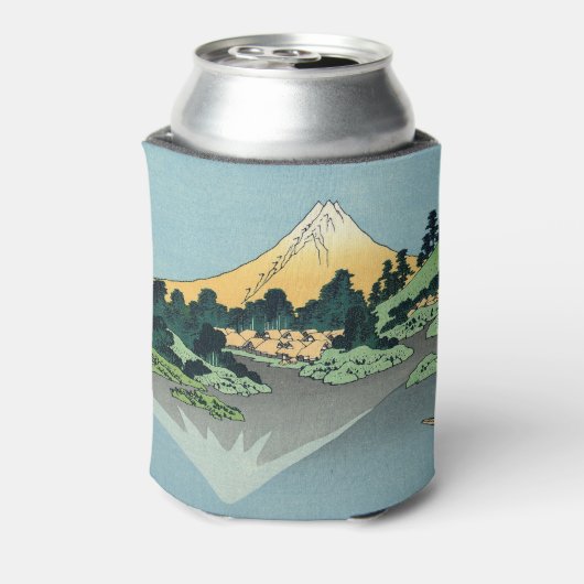 北斎山富士が河口湖で反射 缶クーラー (缶裏面)