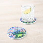 北斎御殿山ヒル北斎さくらんぼブロッサムファインアート コースター (側面)