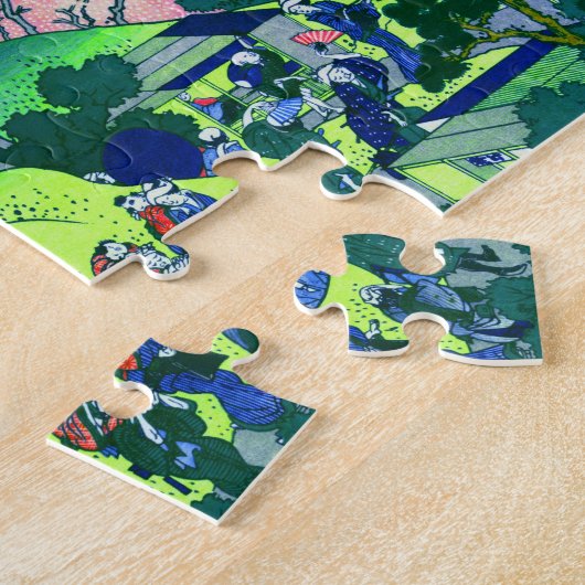 北斎御殿山ヒル北斎さくらんぼブロッサムファインアート ジグソーパズル (側面)