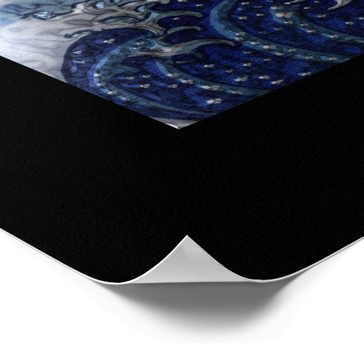 北斎日本のアートのポスター後の津波 ポスター (角)