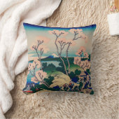 北斎日本のプリント綿装飾用クッション クッション (ブランケット)