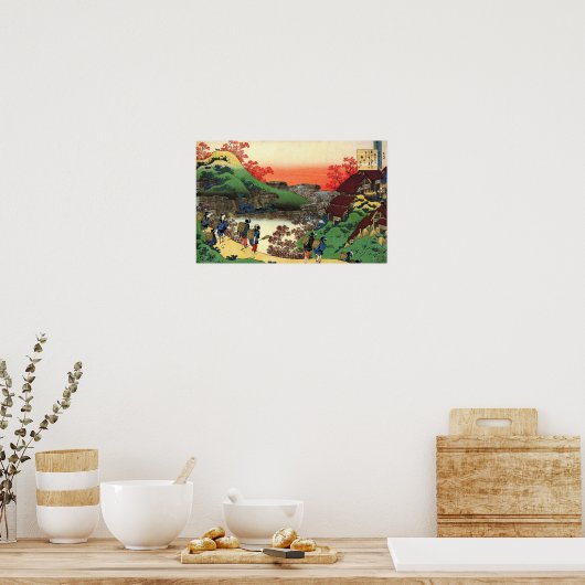 北斎日本の美術 – 日本クール風景図 ポスター (キッチン)