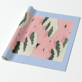 北斎日本の鳥雲包み紙 ラッピングペーパー