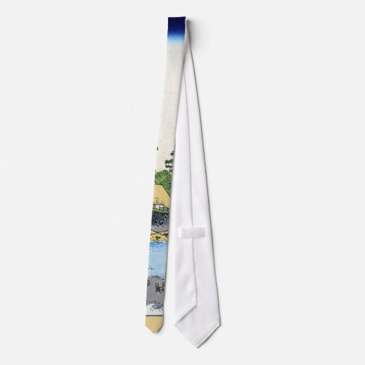 北斎江ノ島の富士山を見る相州江の島,北斎 ネクタイ (裏面)