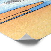 北斎江ノ島の富士山を見る相州江の島,北斎 ポスター (角)