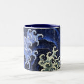 北斎波フェミニンヴィンテージ日本のファインアート ツートーンマグカップ (中央)