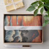 北斎波浪スタイル灯台の海岸沿い 薄葉紙 (ギフト)