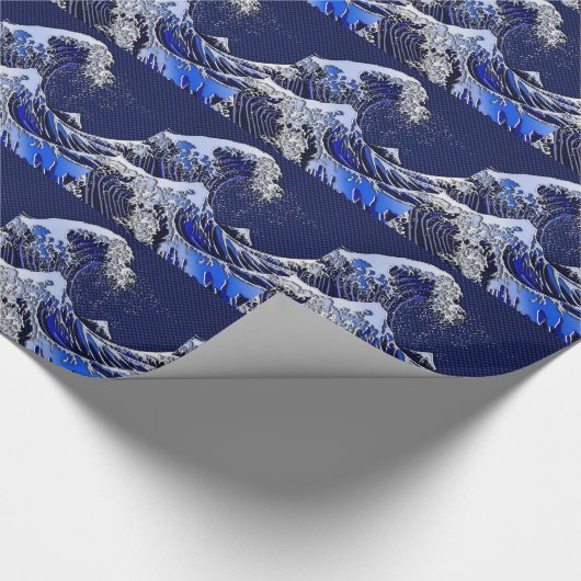 北斎波素晴らしクロムカーボンの外観 ラッピングペーパー (角)