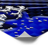 北斎波素晴らしクロム炭素繊維スタイル ポスター (角)