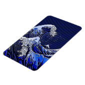 北斎波素晴らしクロム炭素繊維スタイル マグネット (左側)