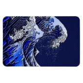 北斎波素晴らしクロム炭素繊維スタイル マグネット (横)