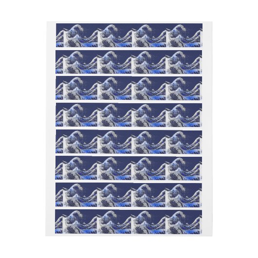 北斎波素晴らしクロム炭素繊維スタイル ラップアラウンドラベル (シート)