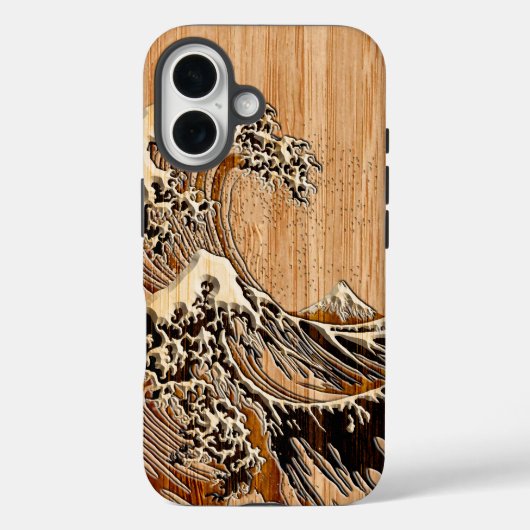 北斎波素晴らし竹材入りスタイル Case-Mate iPhoneケース (裏面)