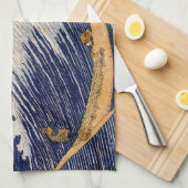 北斎海波浪シーボート キッチンタオル (四つ折り)