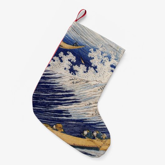 北斎海波浪シーボート スモールクリスマスストッキング (正面 (吊り時))