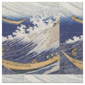 北斎海波浪シーボート ファブリック (クローズアップ)