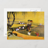 北斎田んぼ北斎ファインアート ポストカード (正面/裏面)