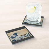 北斎素晴らしによる神奈川の波 ガラスコースター (アングル)