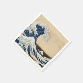 北斎素晴らしによる神奈川の波 スタンダードカクテルナプキン (角)