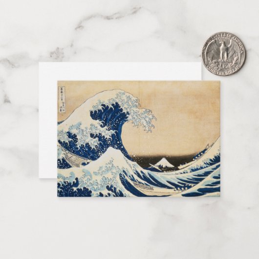 北斎素晴らしによる神奈川の波 ノートカード (正面/裏面インサイチュ)