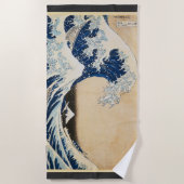 北斎素晴らしによる神奈川の波 ビーチタオル (正面)