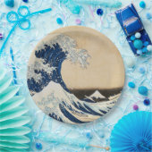 北斎素晴らしによる神奈川の波 ペーパープレート (パーティー)