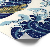 北斎素晴らしによる神奈川の波 ポスター (角)