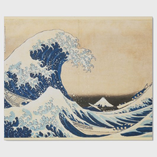 北斎素晴らしによる神奈川の波 ラッピングペーパー (フラット)
