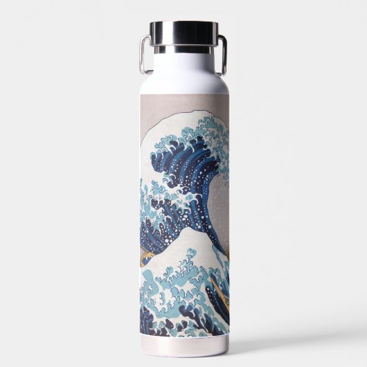 北斎素晴らしによる神奈川日本沖の津波 ウォーターボトル (正面)