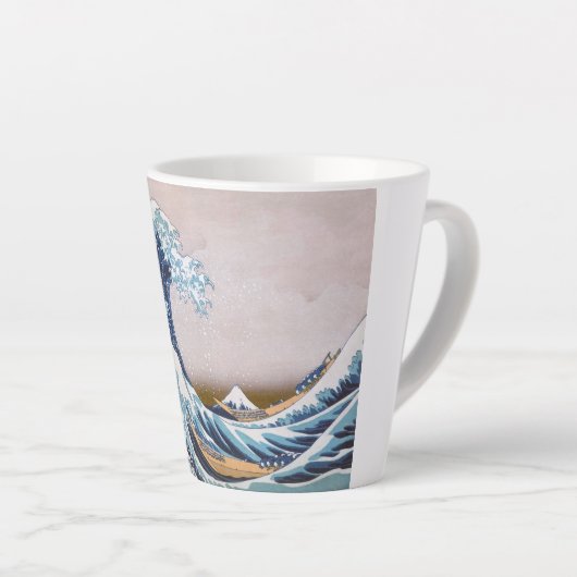 北斎素晴らしによる神奈川日本沖の津波 カフェラテマグ (右アングル)