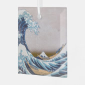 北斎素晴らしによる神奈川日本沖の津波 ガラスオーナメント (正面左)