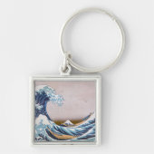 北斎素晴らしによる神奈川日本沖の津波 キーホルダー (正面)