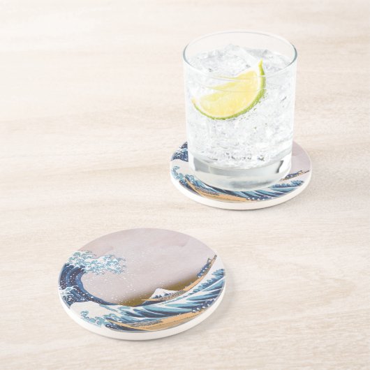 北斎素晴らしによる神奈川日本沖の津波 コースター (側面)