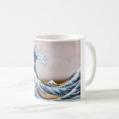 北斎素晴らしによる神奈川日本沖の津波 コーヒーマグカップ (正面右)
