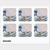 北斎素晴らしによる神奈川日本沖の津波 スクエアシール (シート)