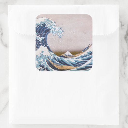 北斎素晴らしによる神奈川日本沖の津波 スクエアシール (バッグ)