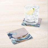 北斎素晴らしによる神奈川日本沖の津波 スクエアペーパーコースター (インサイチュ)