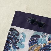 北斎素晴らしによる神奈川日本沖の津波 ビーチタオル (インサイチュ)